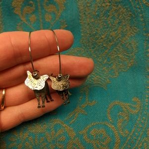 Retro cat earrings